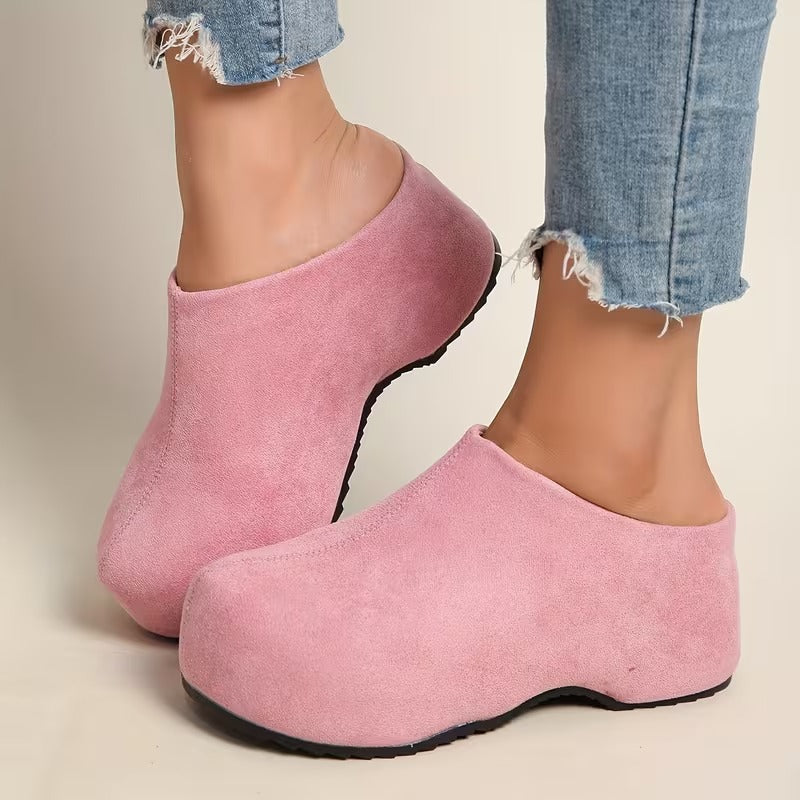 Women’s Leather Arch-Support Platform Clog Shoes