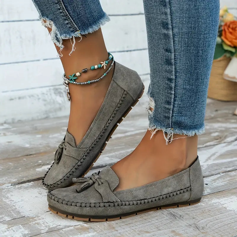 Loafers Womens Suede Slip On Flat Shoes