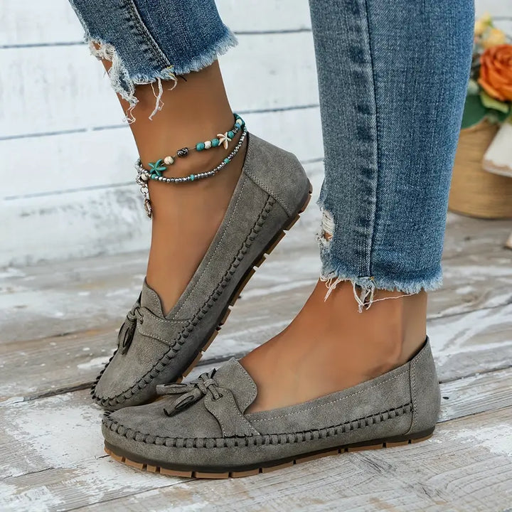 Loafers Womens Suede Slip On Flat Shoes