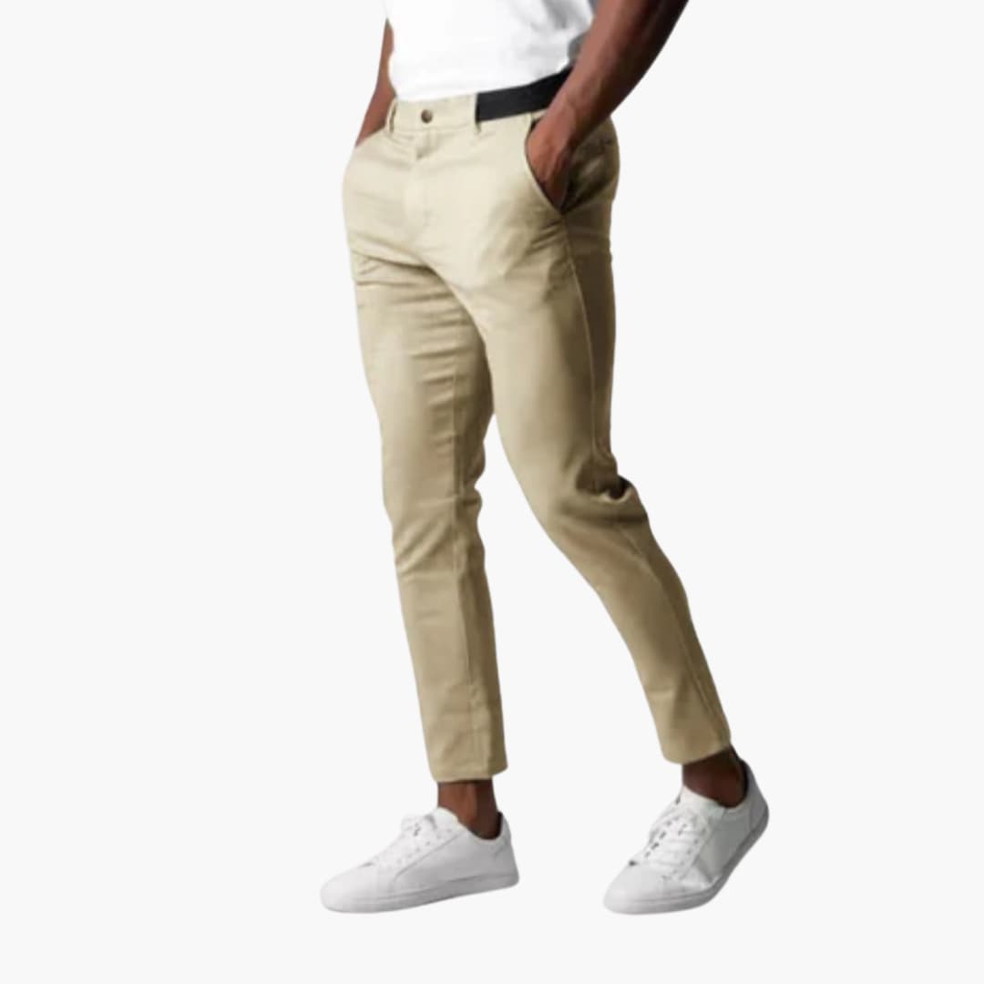 Chinos Men's Wool Slim Fit Trousers