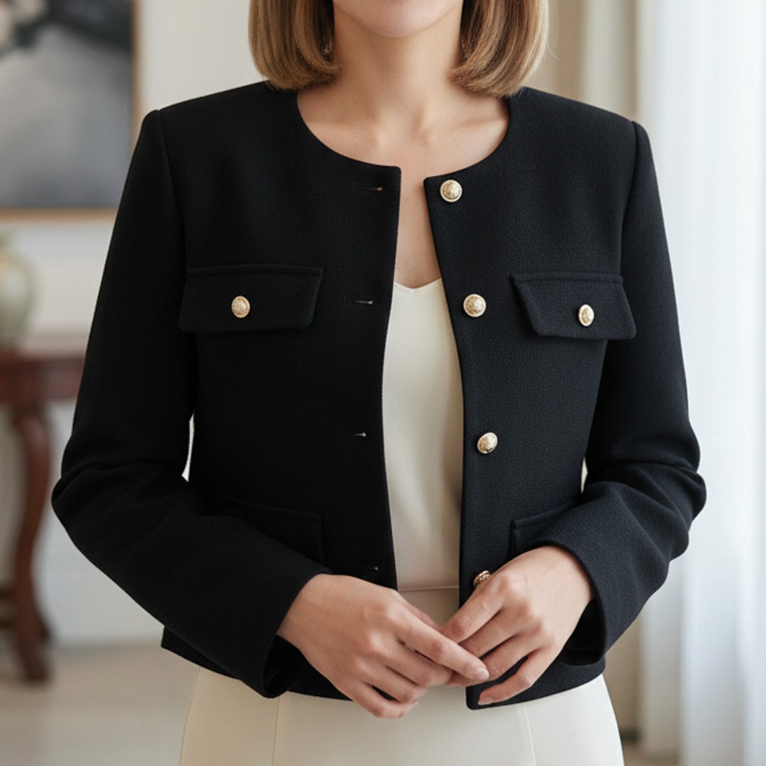 Women's Wool Cropped Jacket Blazer