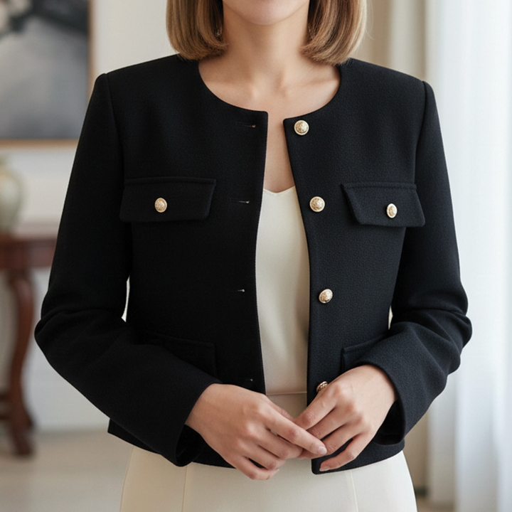 Women's Wool Cropped Jacket Blazer