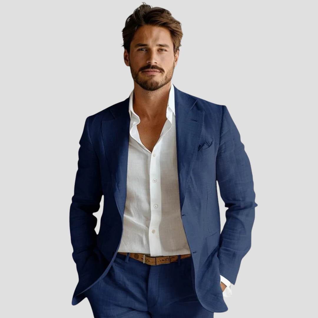 Men's Wool Mix Slim Fit Tailored Blazer Suit Jacket