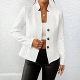 Women's Textured Stand Collar Blazer Blazer Jacket
