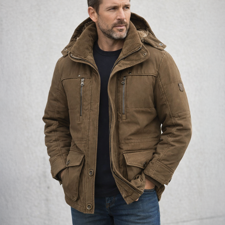 Men's Fleece Hooded Parka Jacket
