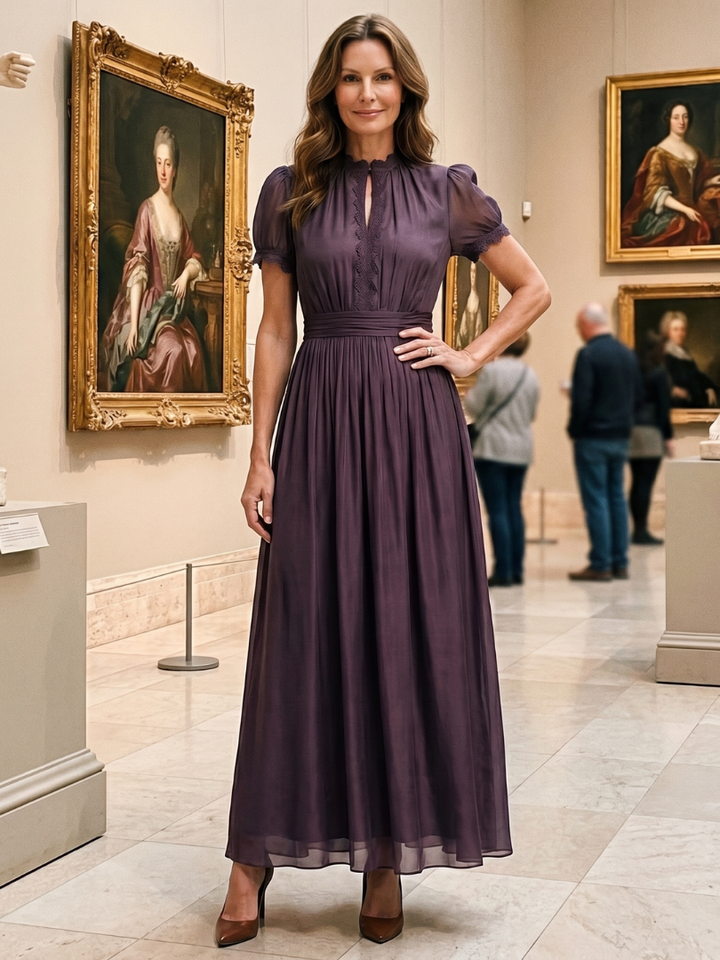 Women's Silk Maxi Dress Evening Gown