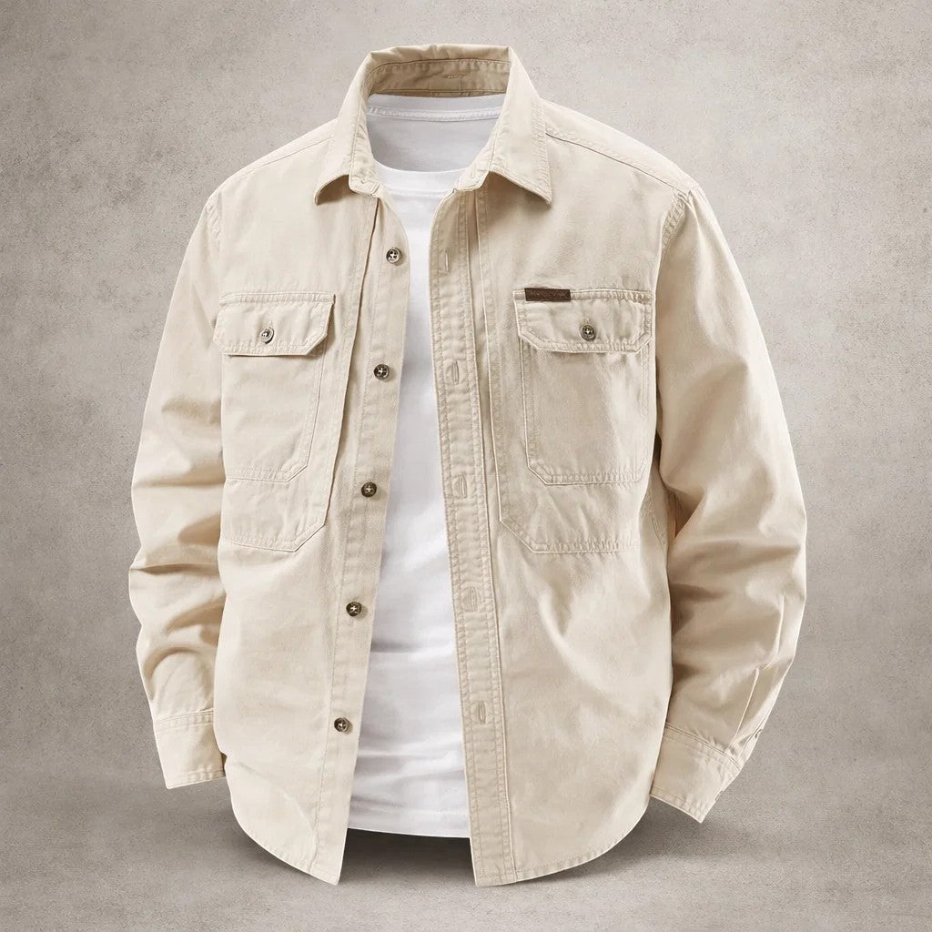 Men's Wool-Mix Button Up Overshirt Jacket