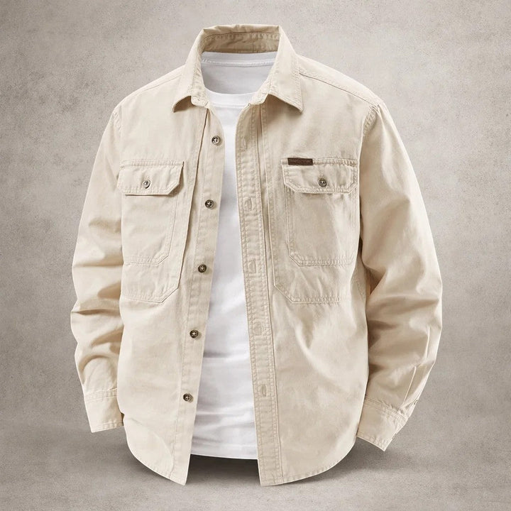 Men's Wool-Mix Button Up Overshirt Jacket