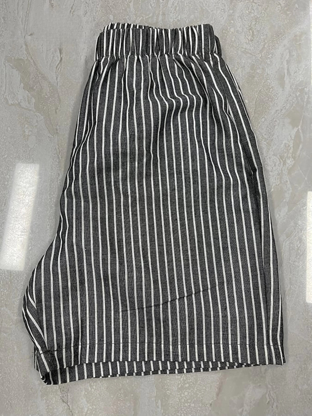 Women's Striped Linen Shorts Loose Fit Casual Beach Wear