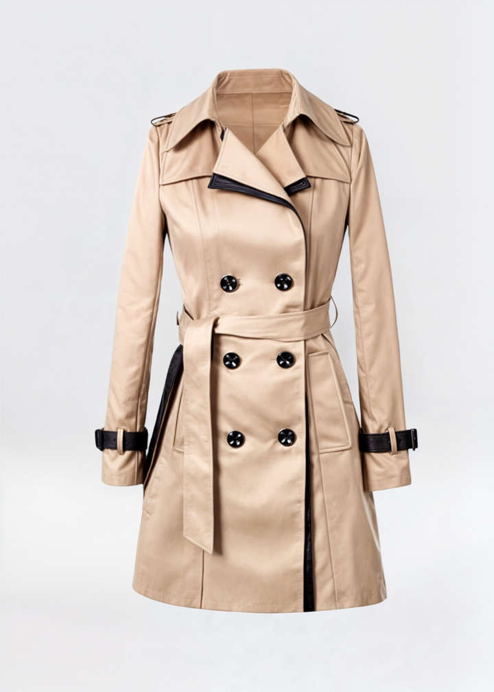 Women's Wool-Blend Double-Breasted Trench Coat
