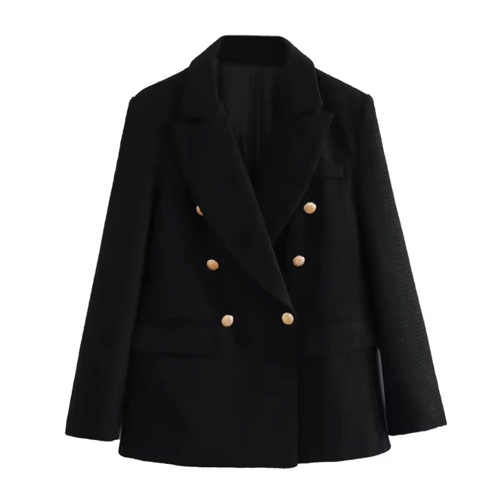 Women's Wool Mix Double Breasted Blazer Tailored Jacket