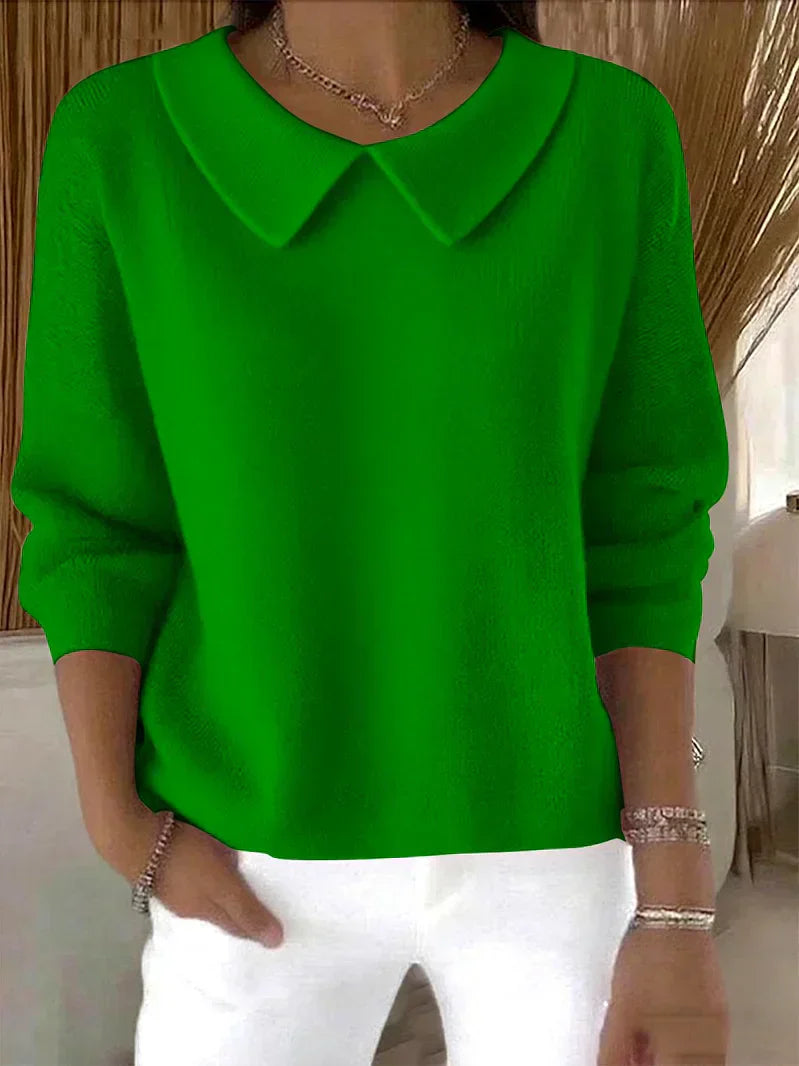 Women's Sweater Collared Knit Top