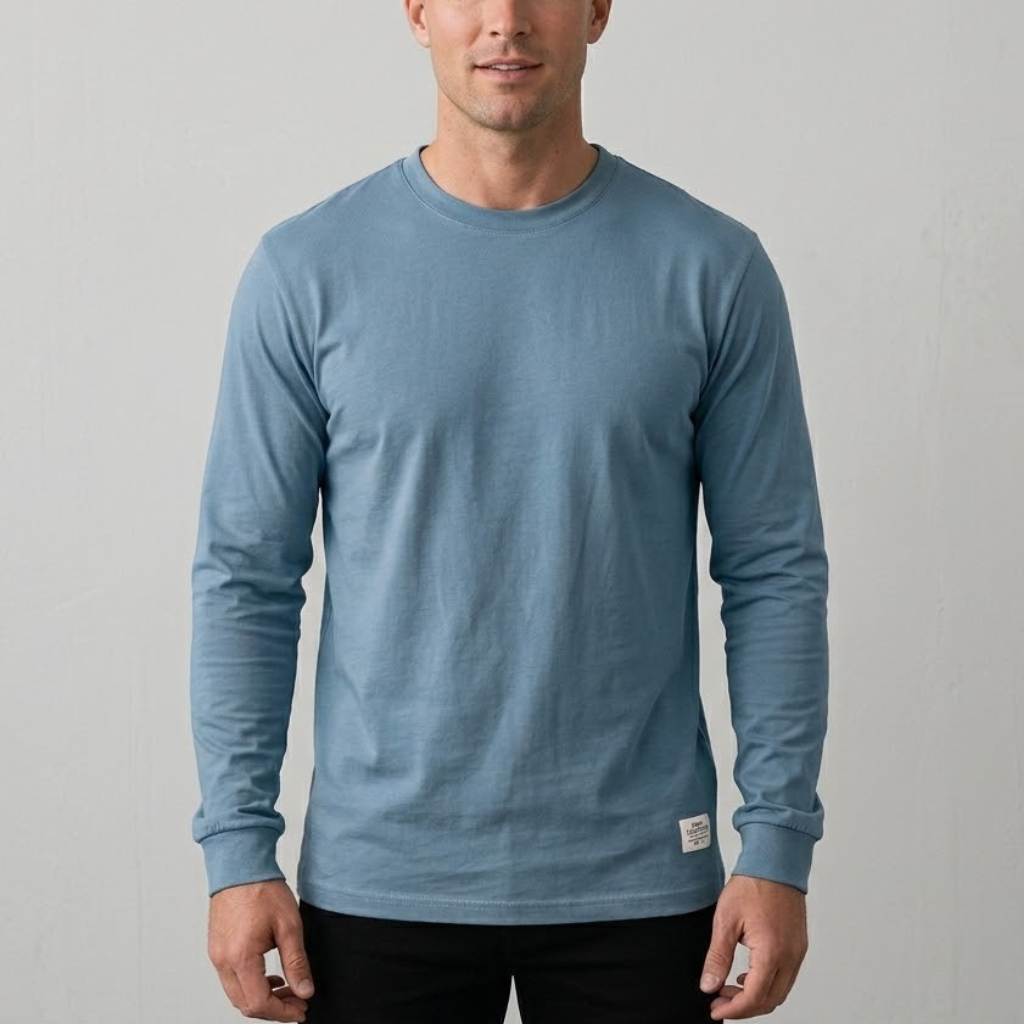 Wool Men's Long Sleeve Crew Neck Shirt