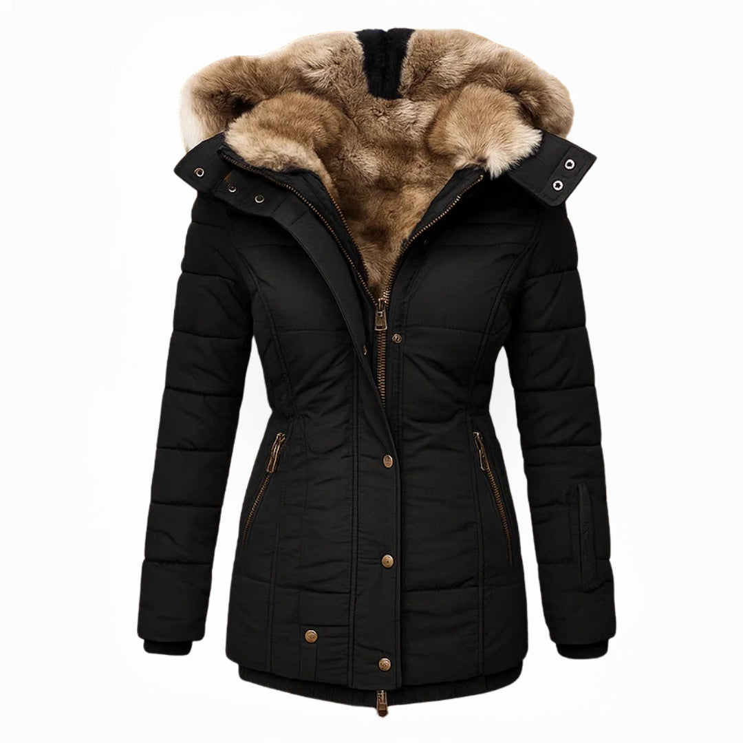 Women's Fleece Hooded Puffer Parka Jacket