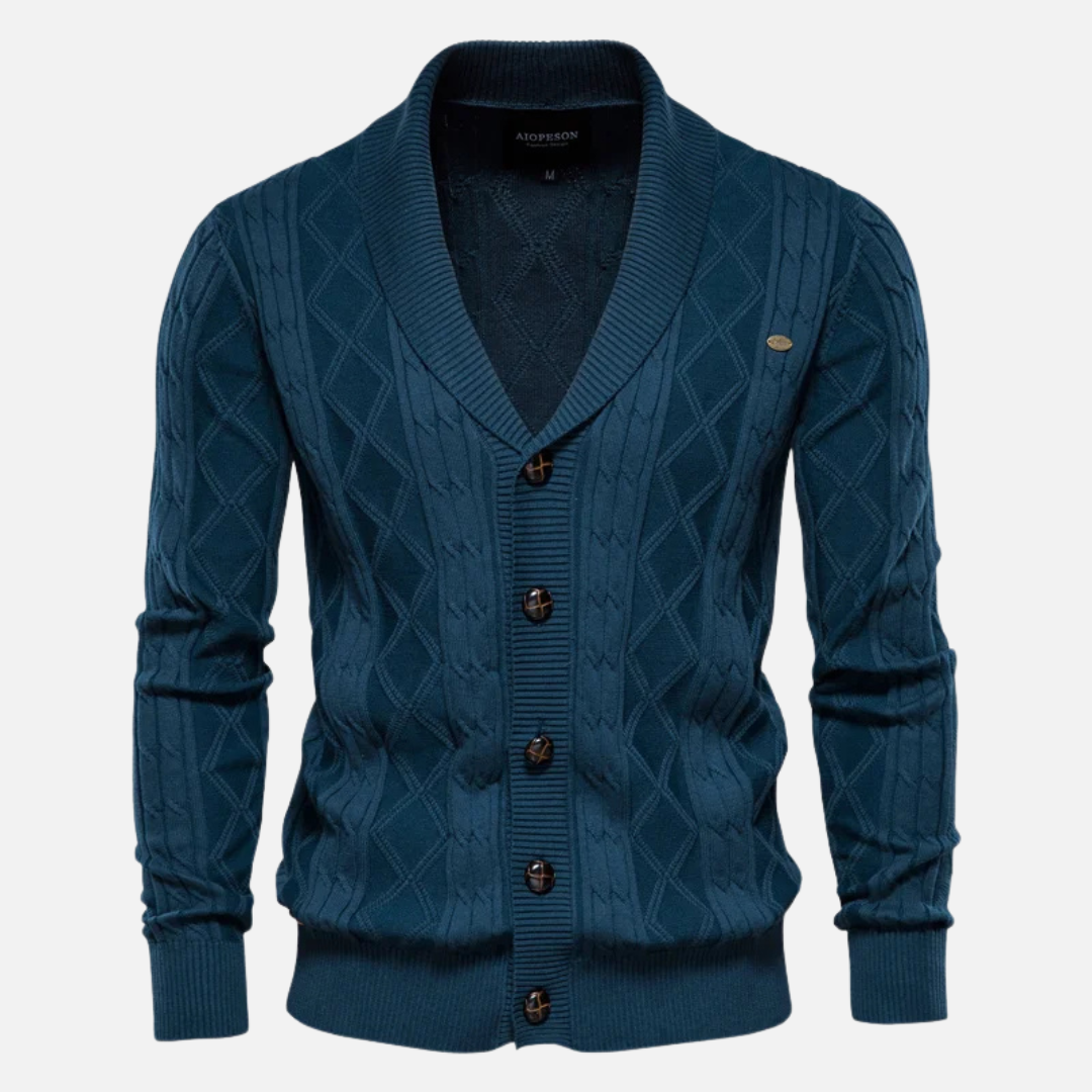 Men's Merino Wool Knit Cardigan Sweater