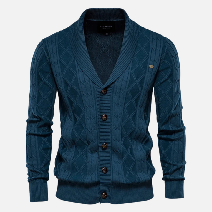 Men's Merino Wool Knit Cardigan Sweater