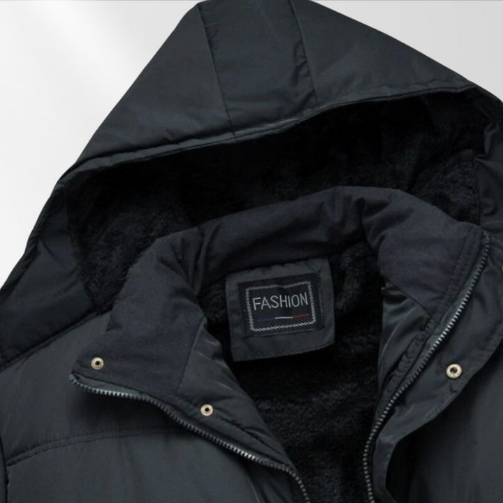 Men's Fleece Puffer Jacket Hooded Padded Coat