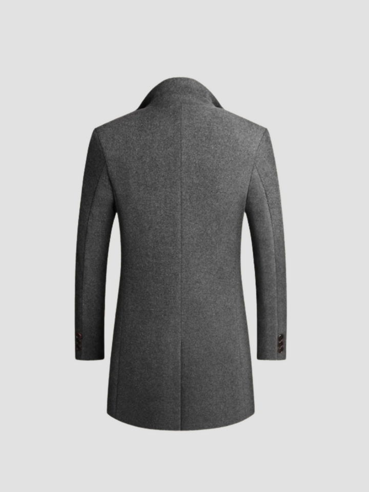 Men's Wool Blend Single Breasted Overcoat