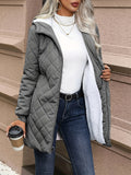 Women's Quilted Jacket Fleece Lined Hooded Coat
