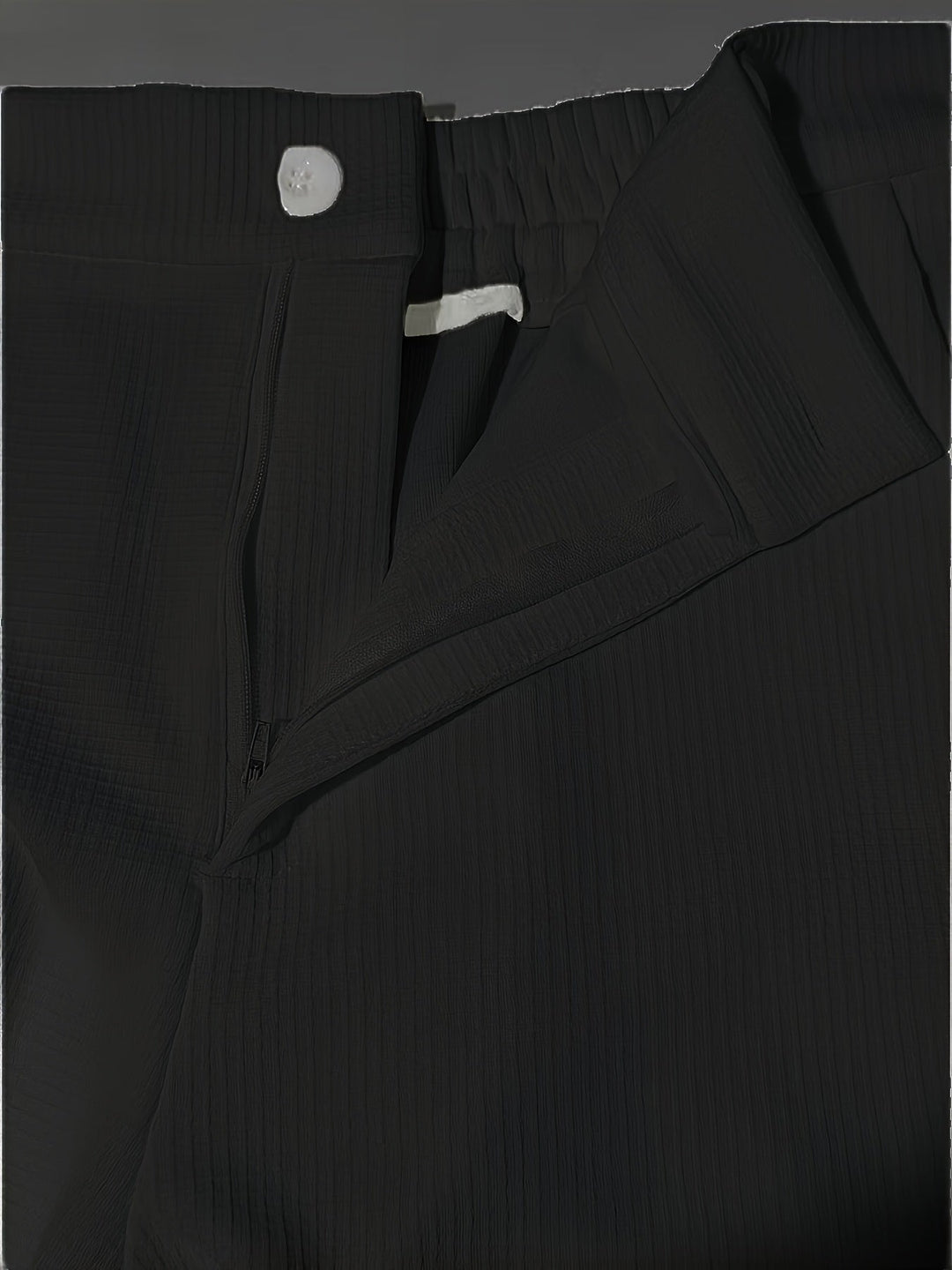 Pantalon habillé plissé pour homme, en maille gaufrée et coupe ajustée