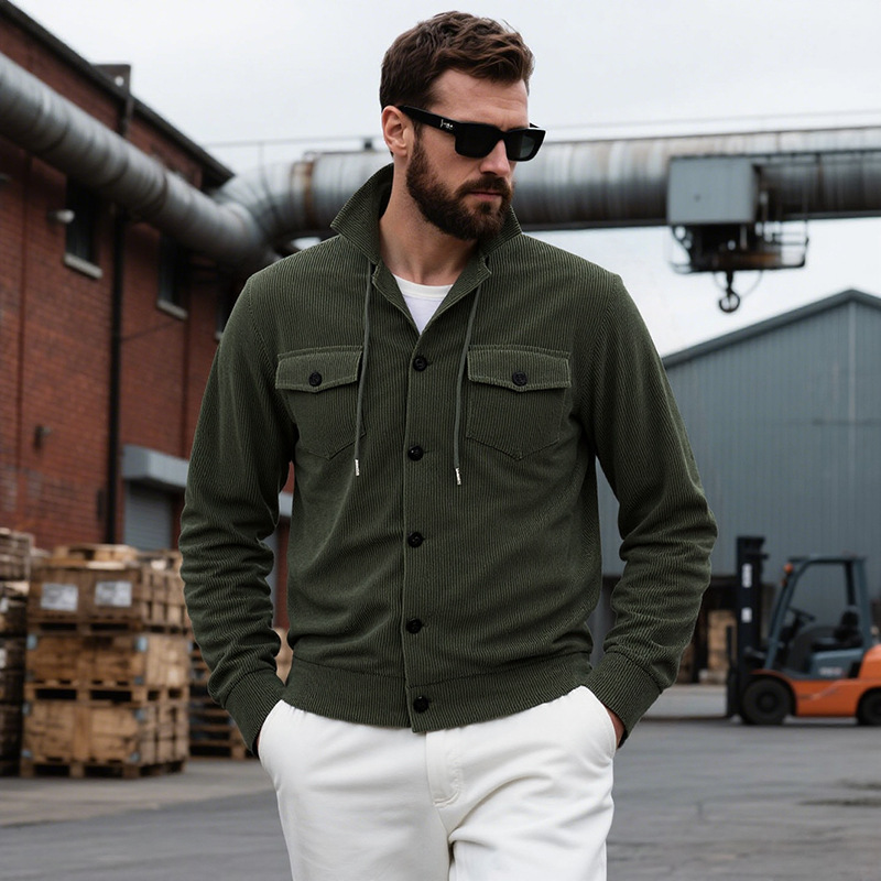 Men's Wool Knit Zip Up Jacket