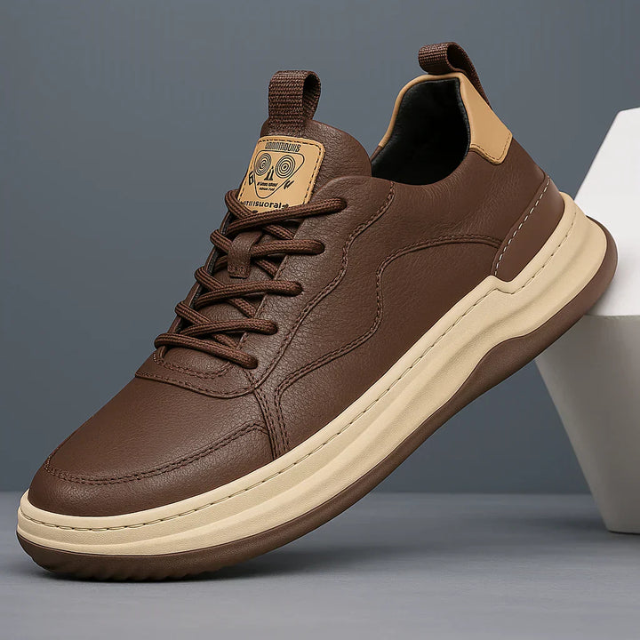 Men's Leather Fashion Sneakers Casual Walking Shoes