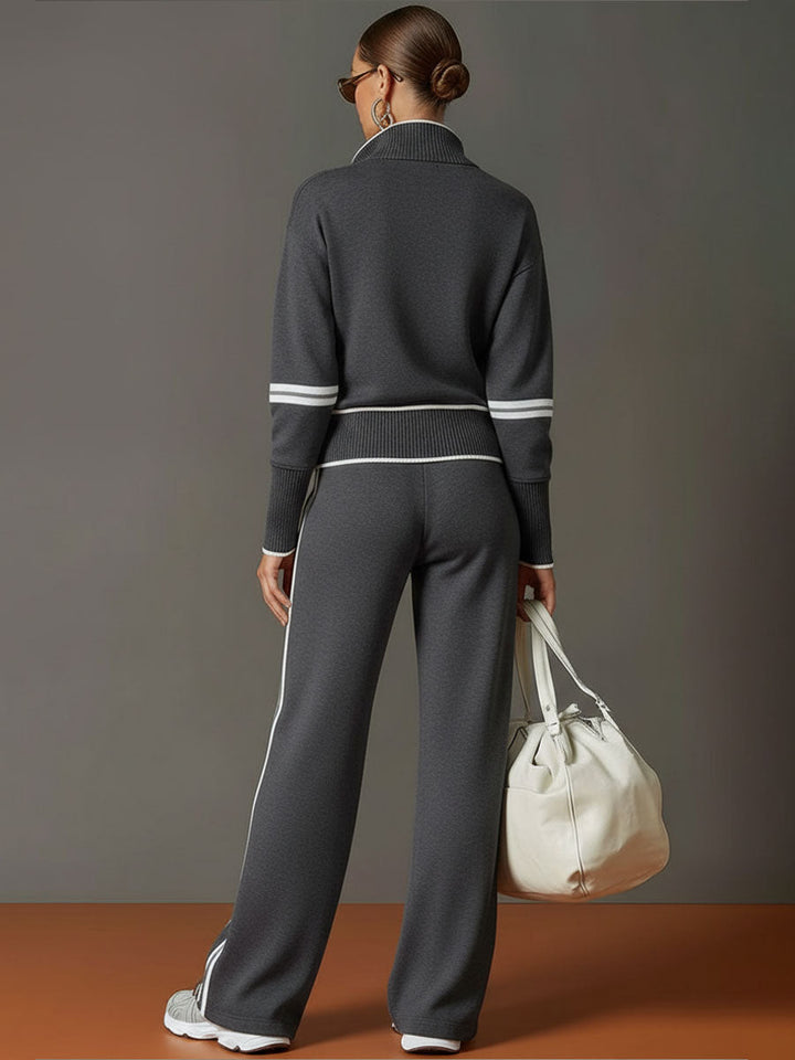 Women's Knit Two-Piece Wide Leg Lounge Set