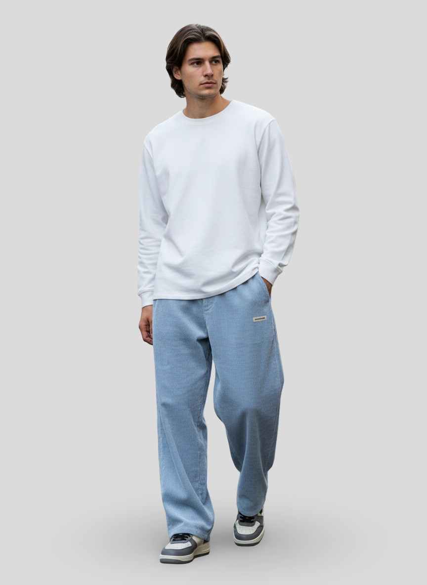 Men's Loose-Fit Wide-Leg Corduroy Pants