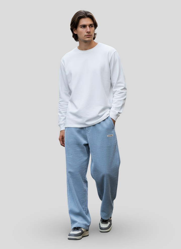 Men's Loose-Fit Wide-Leg Corduroy Pants