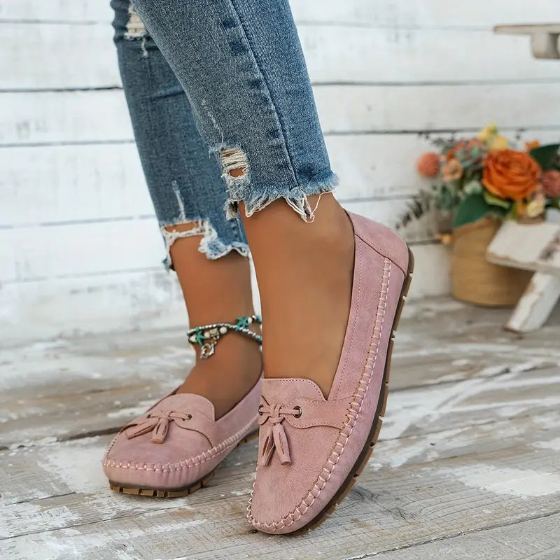 Loafers Womens Suede Slip On Flat Shoes
