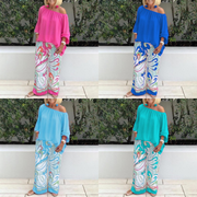 Women's Co-ord Set Linen Off Shoulder Top and Wide Leg Pants