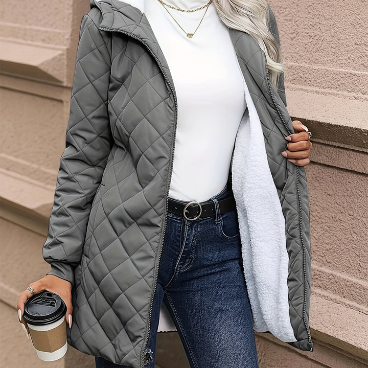 Women's Quilted Fleece Lined Hooded Jacket