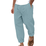 Men's Linen Trousers Relaxed Fit Casual Pants