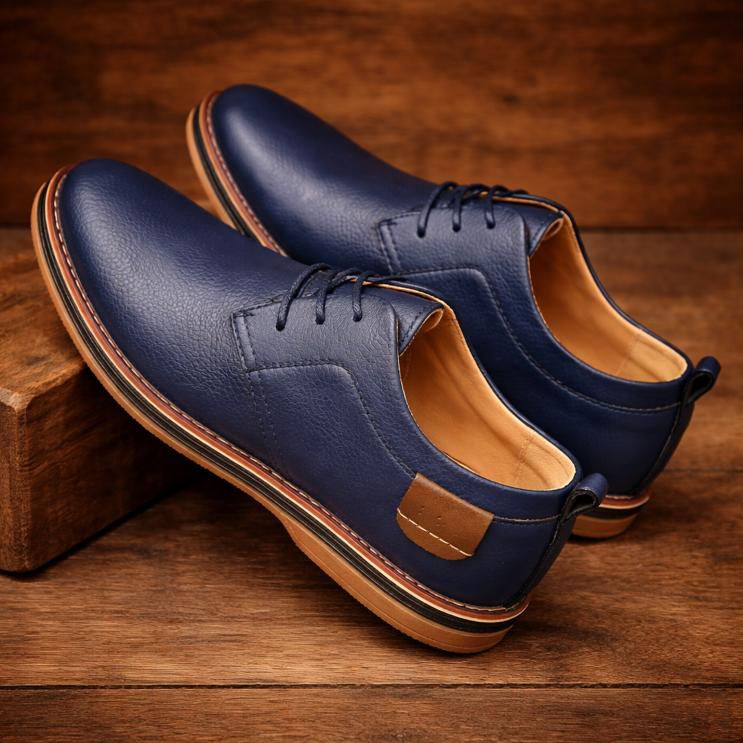 Men's Leather Derby Shoes Casual Oxfords Dress Shoes