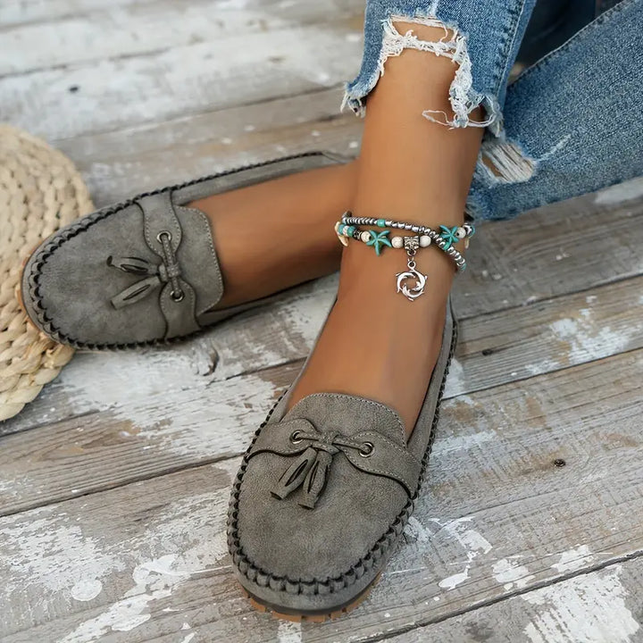 Loafers Womens Suede Slip On Flat Shoes