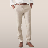Men's Linen Trousers - Modern Fit Breathable Casual Pants