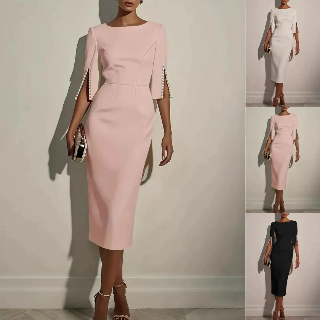 Women's Bodycon Elegant Formal Party Satin Pencil Midi Dress