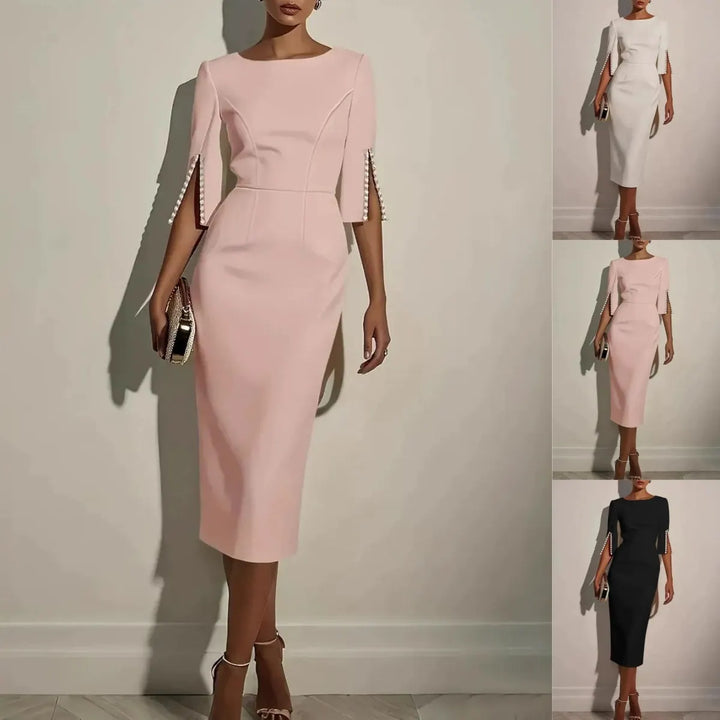 Women's Bodycon Elegant Formal Party Satin Pencil Midi Dress