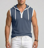 Men's Knit Sleeveless Gym Hoodie Muscle Shirt
