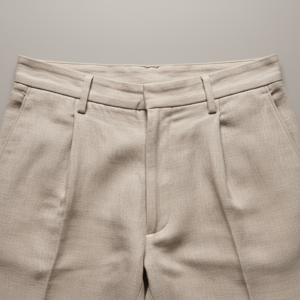 Men's Trousers Linen Wide Leg Pleated Casual Tailored Pants