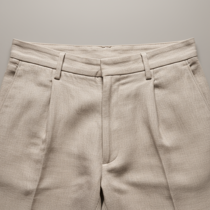 Men's Trousers Linen Wide Leg Pleated Casual Tailored Pants