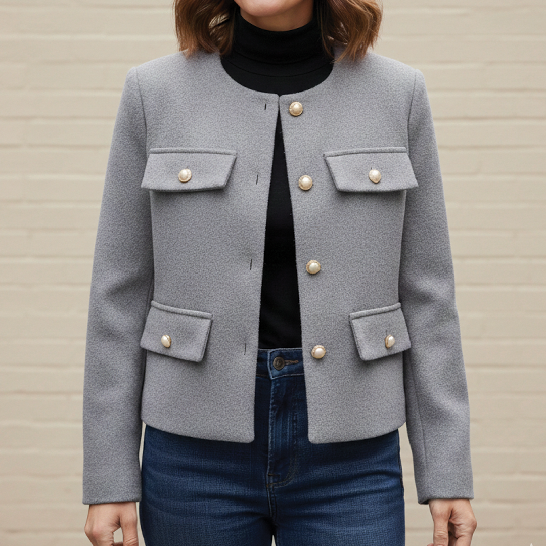 Women's Wool Cropped Jacket Blazer