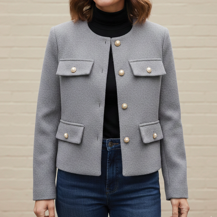 Women's Wool Cropped Jacket Blazer
