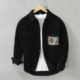 Men's Corduroy Patchwork Long-Sleeve Shacket