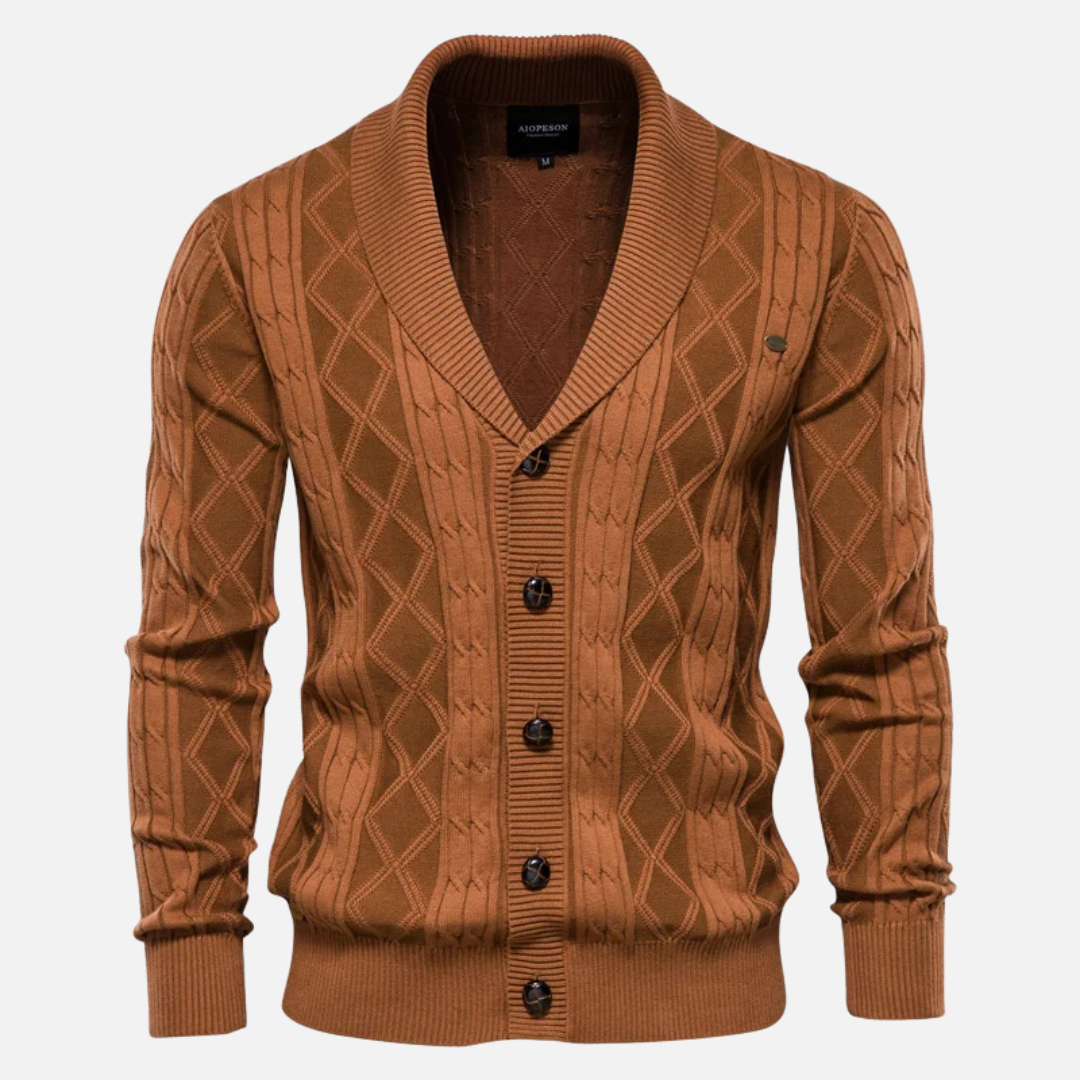 Men's Merino Wool Knit Cardigan Sweater