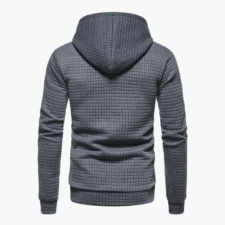 Men's Fleece Hoodie Waffle Knit Pullover Sweatshirt
