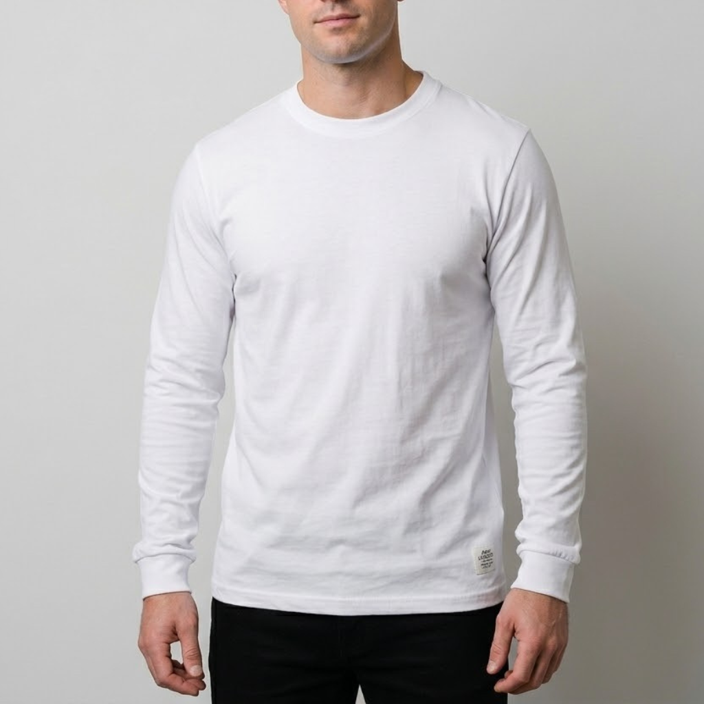 Wool Men's Long Sleeve Crew Neck Shirt