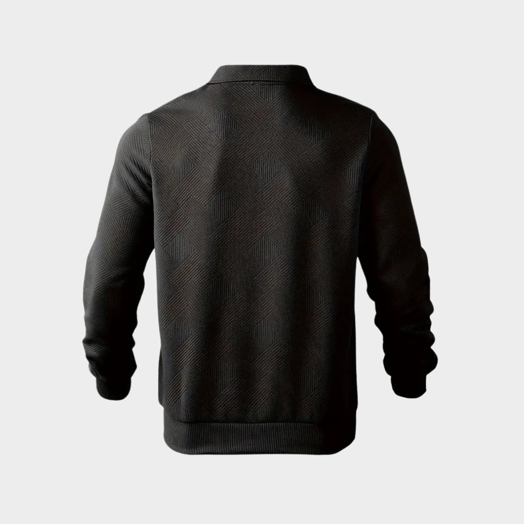 Men's Knit Quarter Zip Polo Sweater