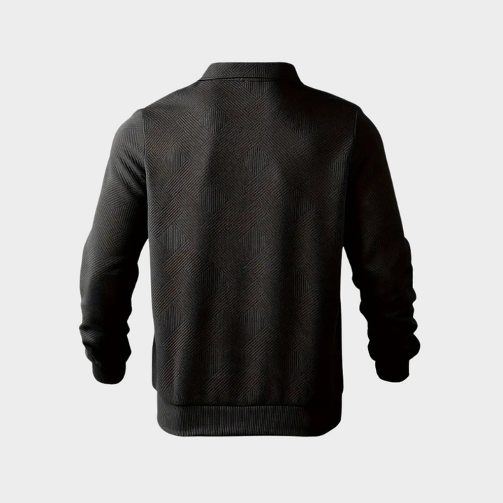 Men's Knit Quarter Zip Polo Sweater