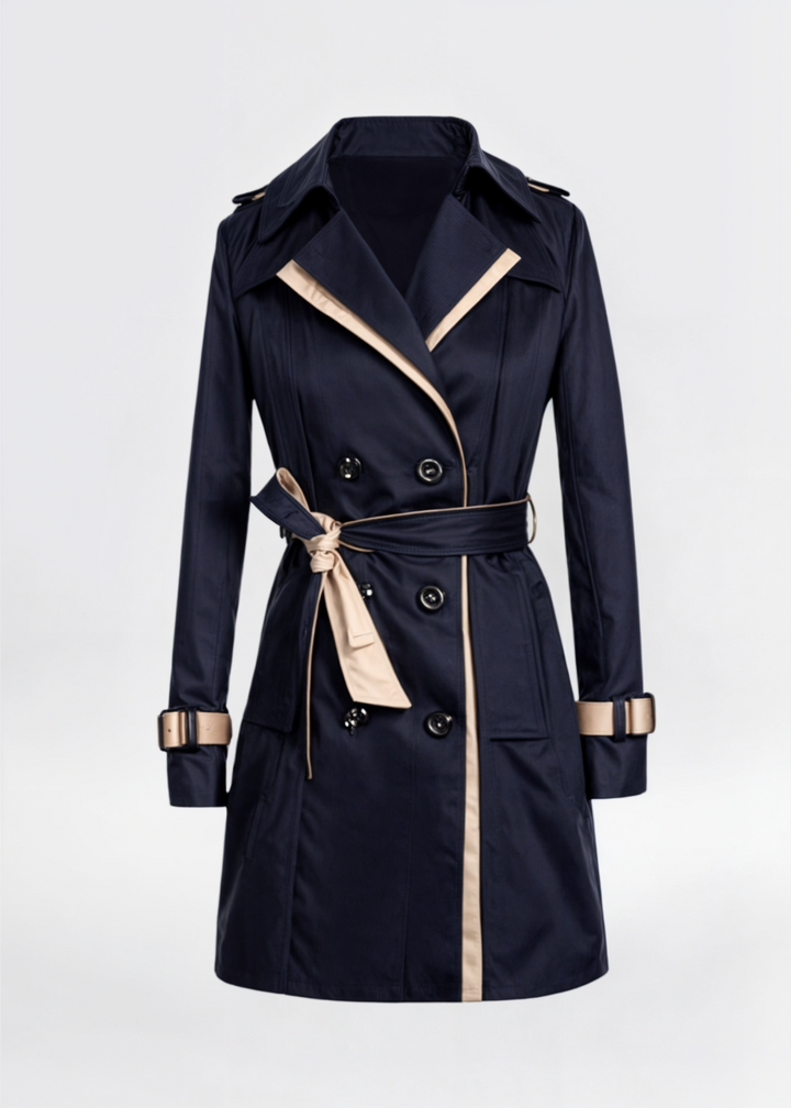 Women's Wool-Blend Double-Breasted Trench Coat